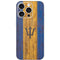 Barbados Flag Dark Wood iPhone 16 Pro Skin
